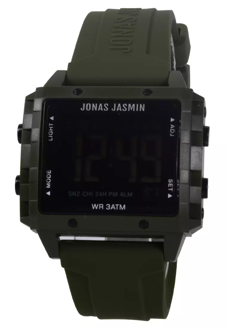 Jonas Jasmin - Male Digital Watches - Jam Tangan Digital Pria - Green - Rubber Strap - JJ-5310M-A