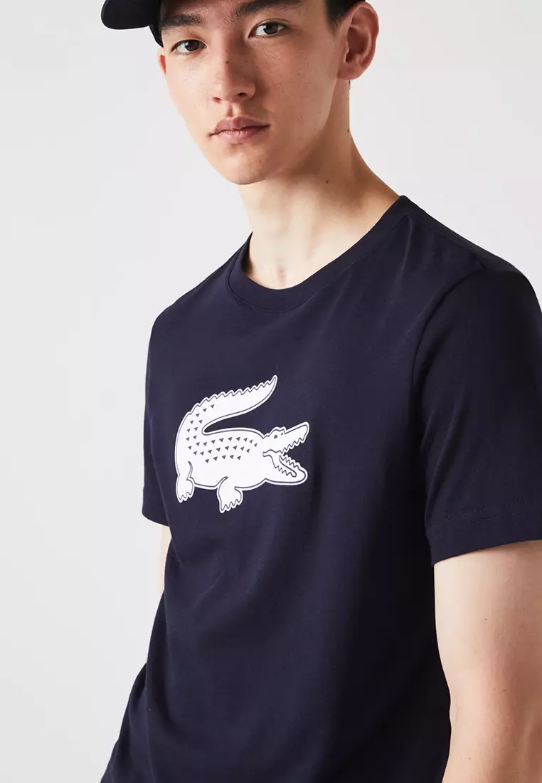 Buy Lacoste Men's LacSport 3D Print Crocodile Breathable Jersey T-shirt ...