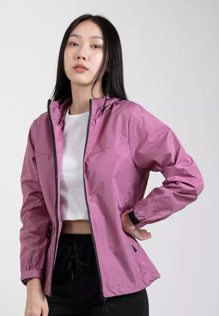 Forest Ladies Premium Windbreaker Women Trekking Biker Jacket Jogging Running Hoodie Waterproof Jacket - 830118-54Pink