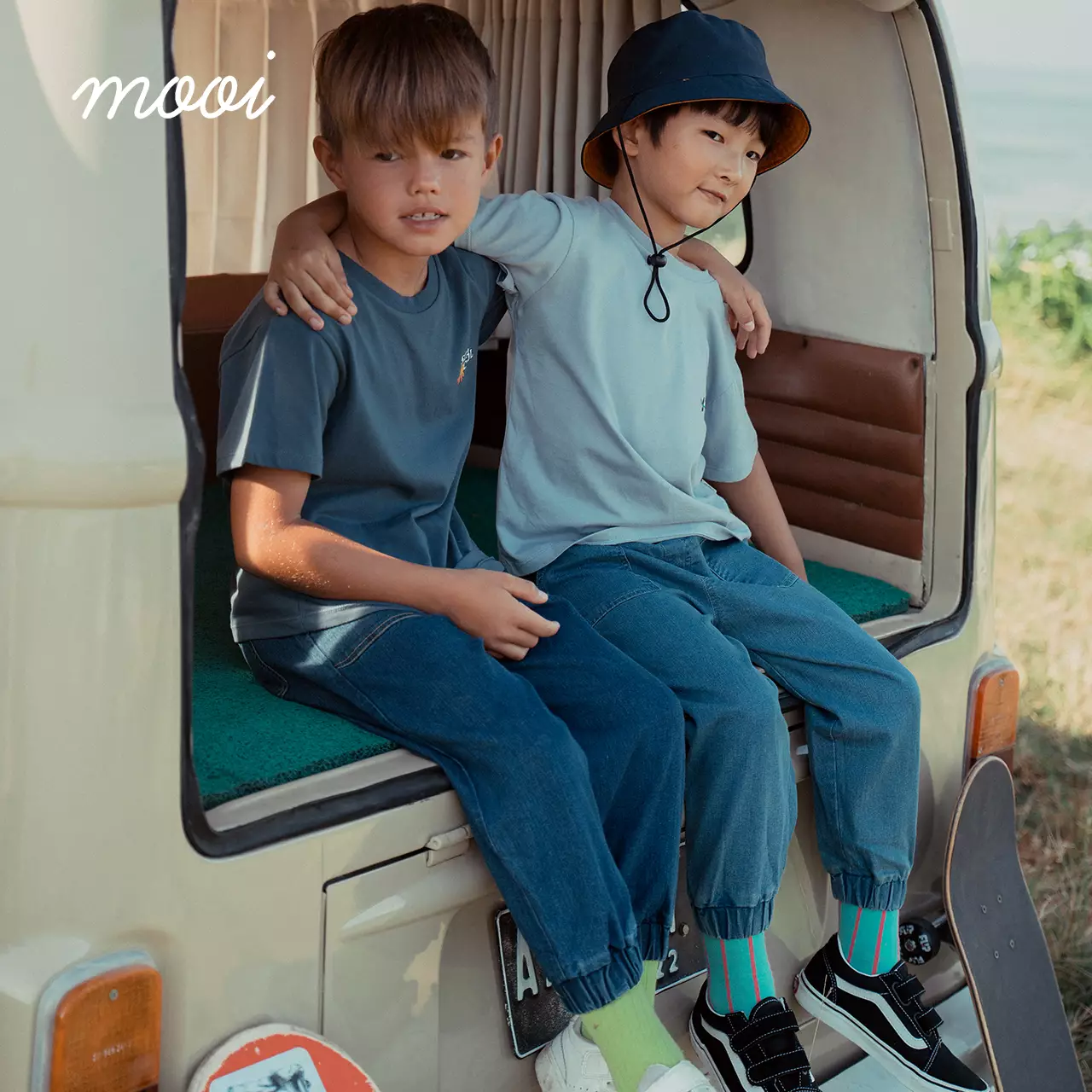 Mooi Celana Jeans Anak Kids Denim Jogger Pants - Dark Blue