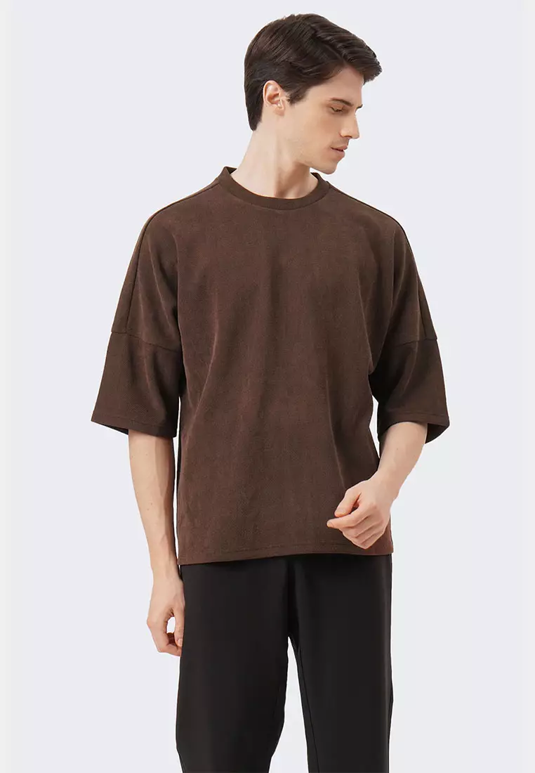 Buy Bocu Men's Textured Drop Shoulder T-Shirt 2024 Online