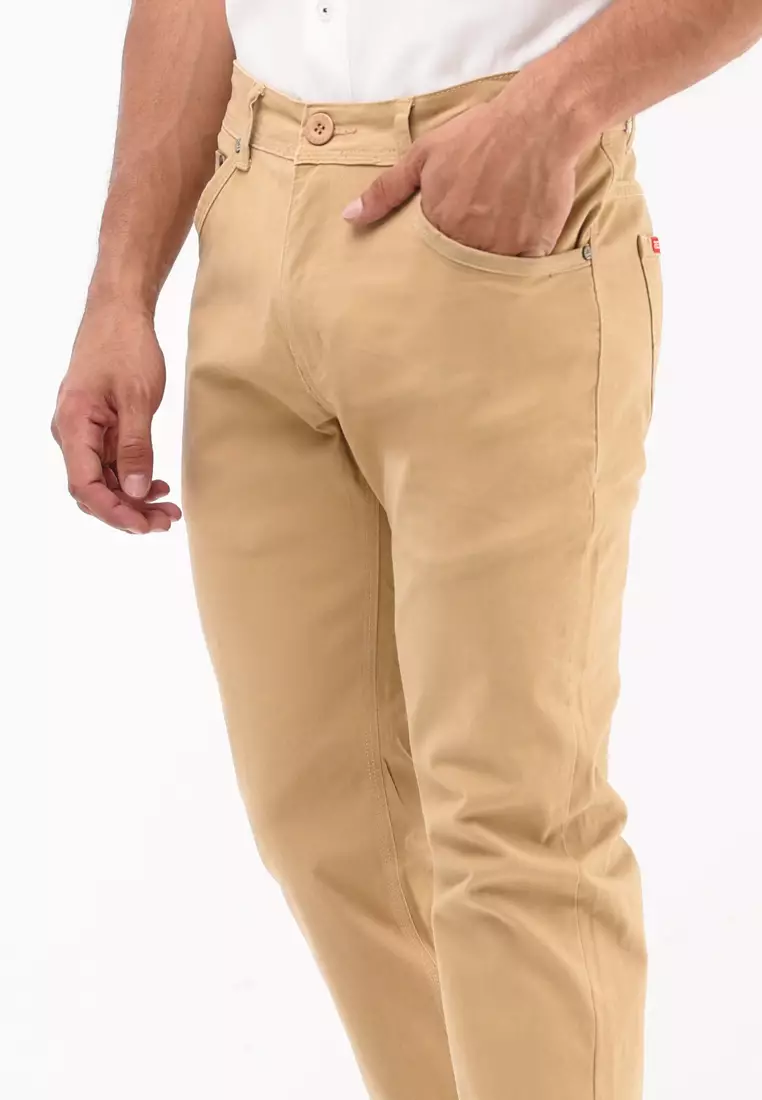 Colored Long Pants Slim Tapered Stretch