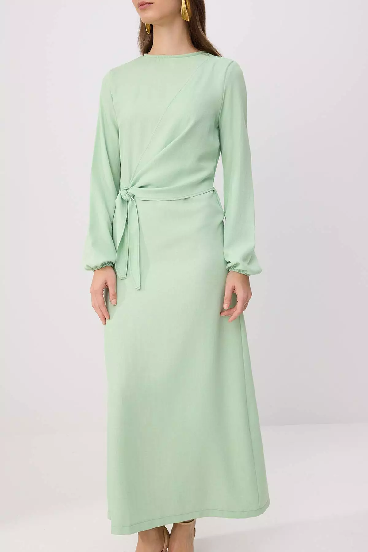 Mint Linen Look Woven Dress Tctss25Eb00129