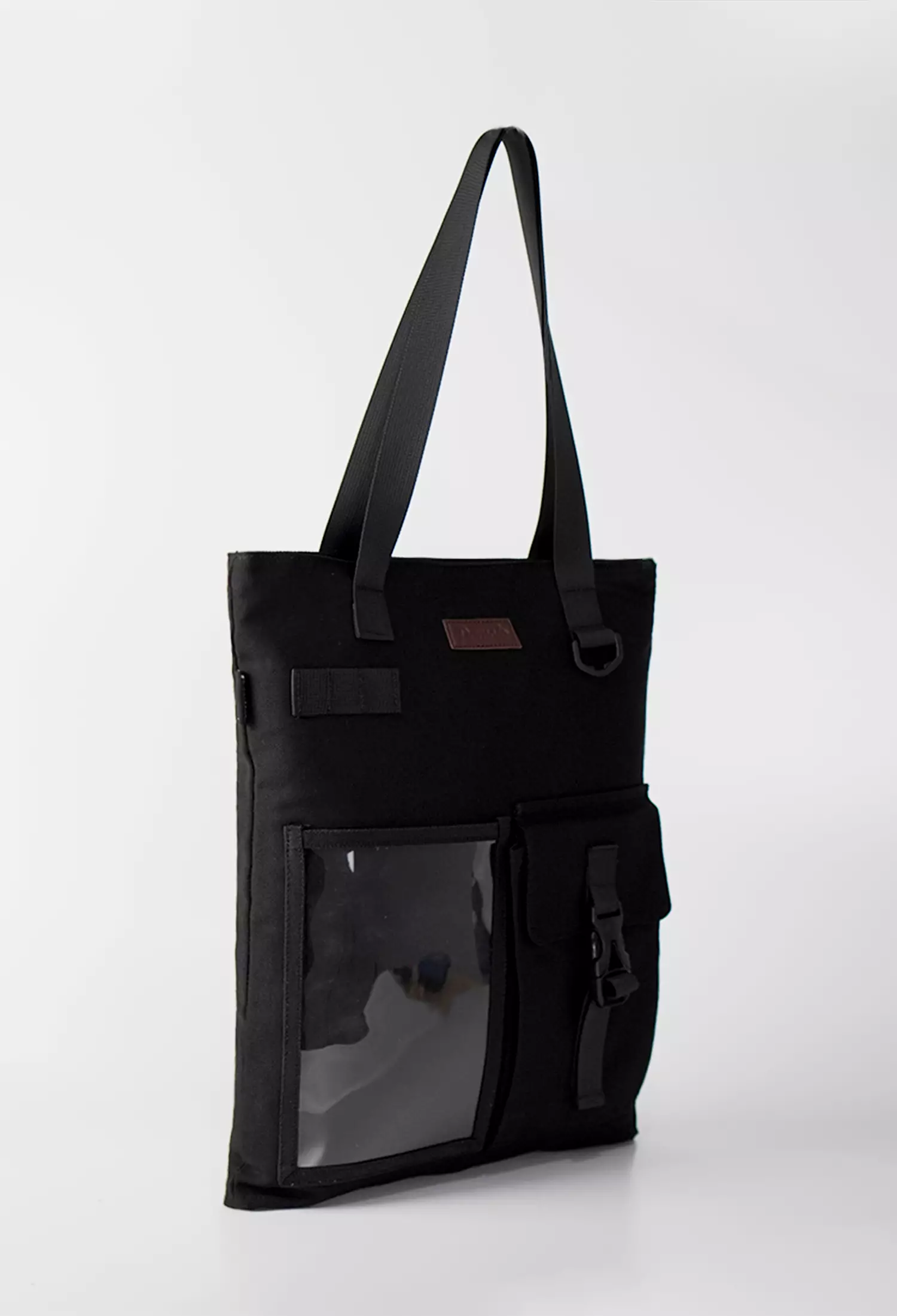 Tas Tote Bag Bahan Kanvas Penutup Resleting Arel Series - Hitam