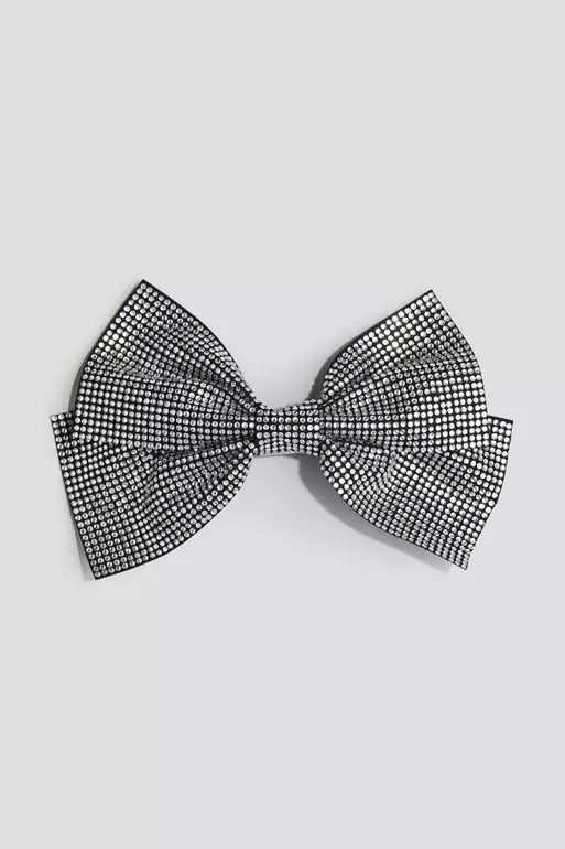 Rhinestone-embellished bow hair clip