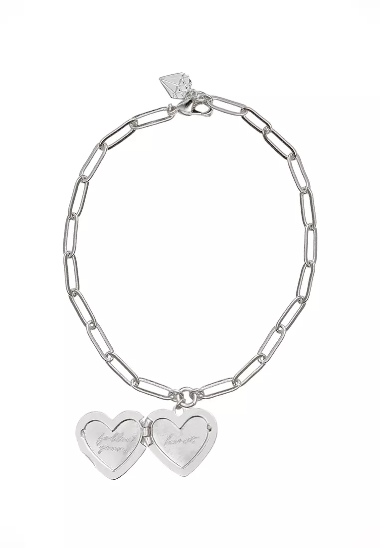 Heart Silver Locket Bracelet
