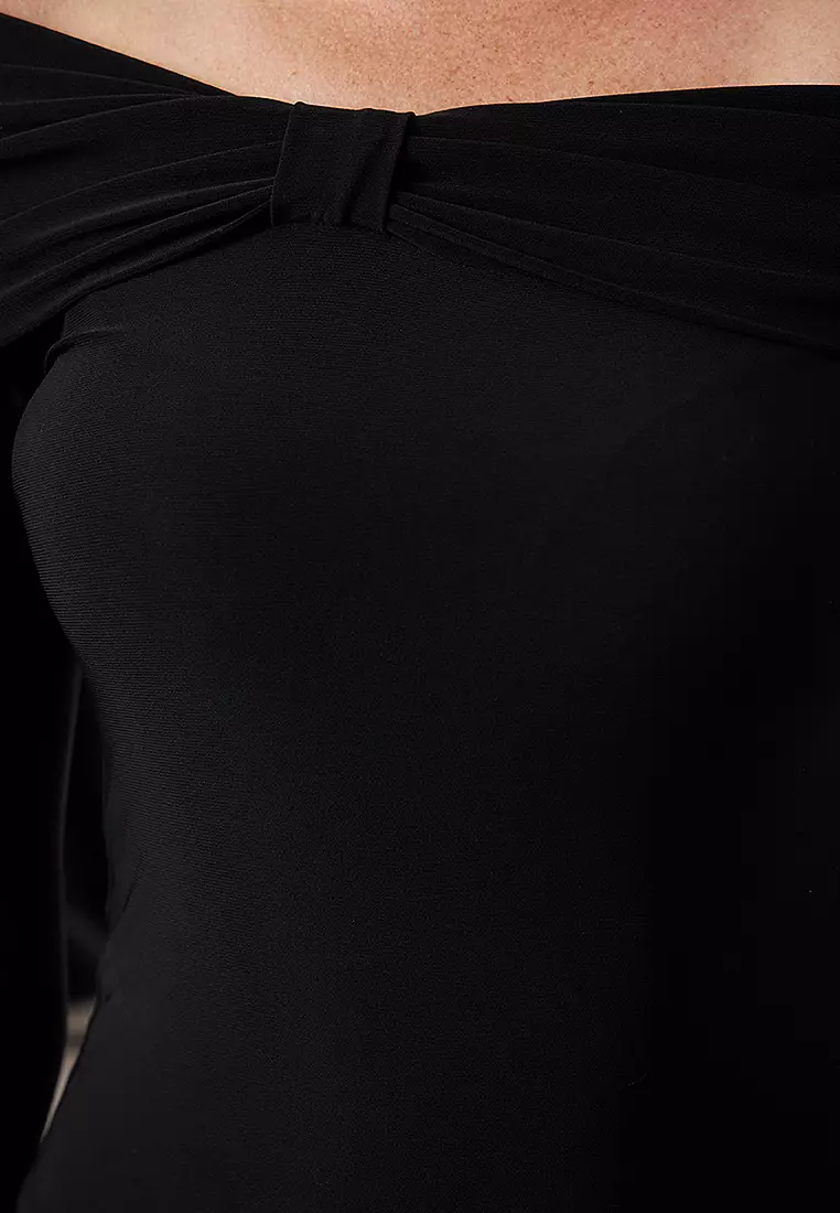 Knitted Blouse with Draped Detail