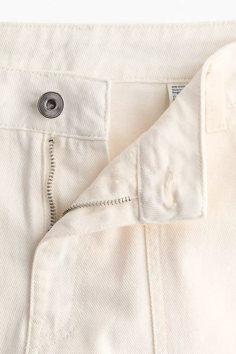 Wide-leg cotton twill trousers