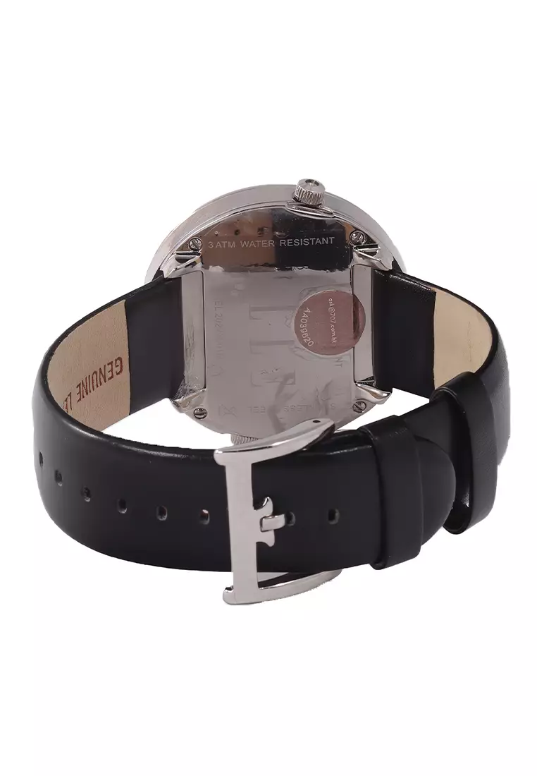 Elle - Jam Tangan Wanita - Black - Leather Strap - EL20273S01N