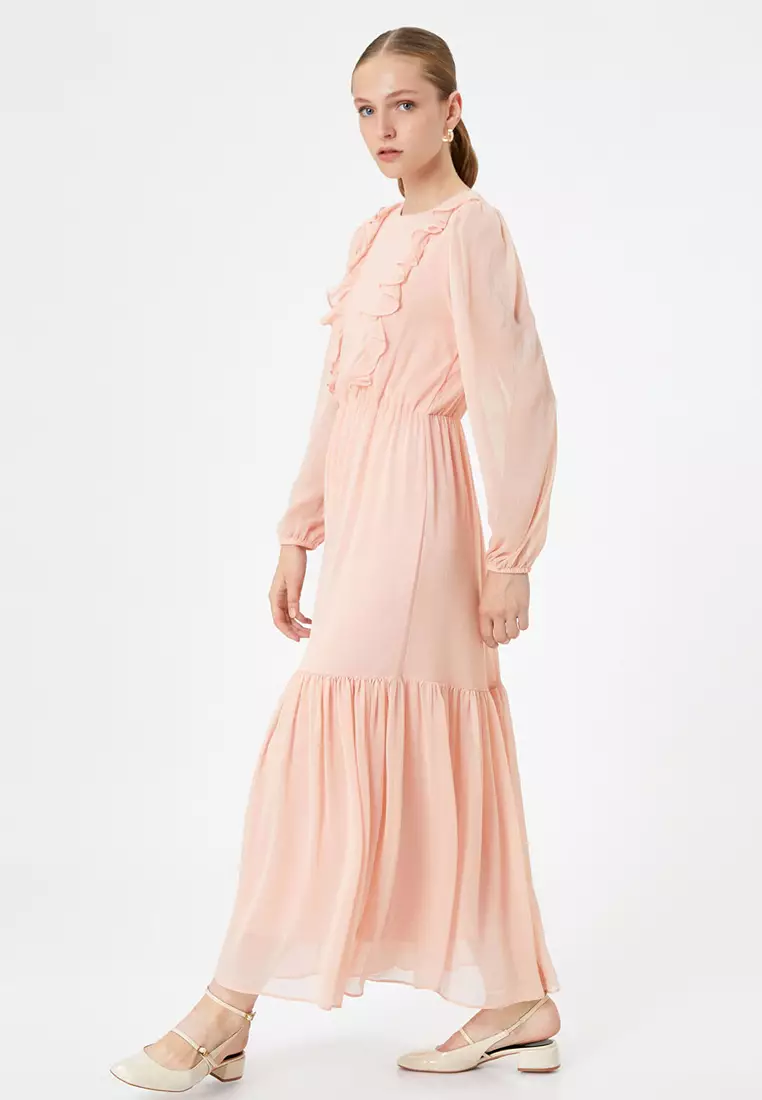 Chiffon Ruffle Long Dress