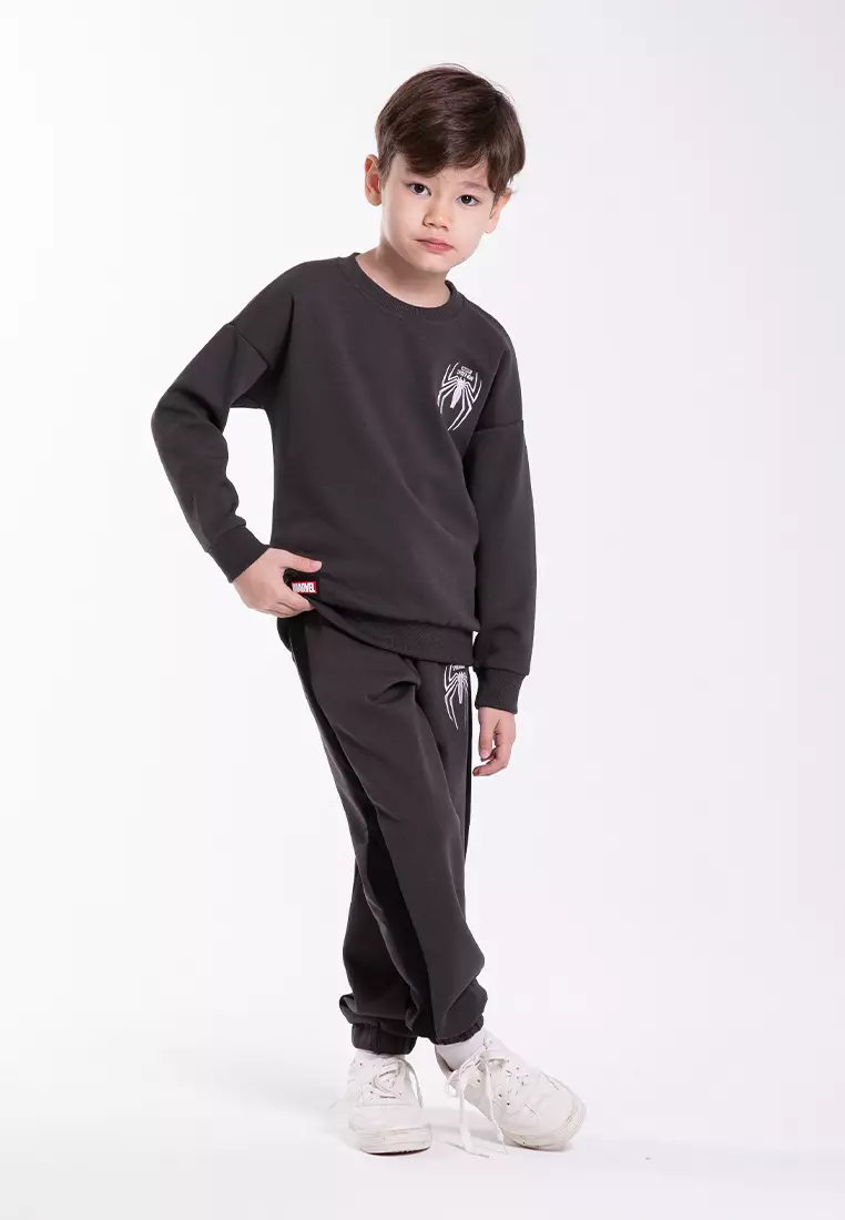 Forest x Marvel Spiderman Premium Air-Cotton Pullover Sweatshirt Kids - FAK30001-03DkGrey
