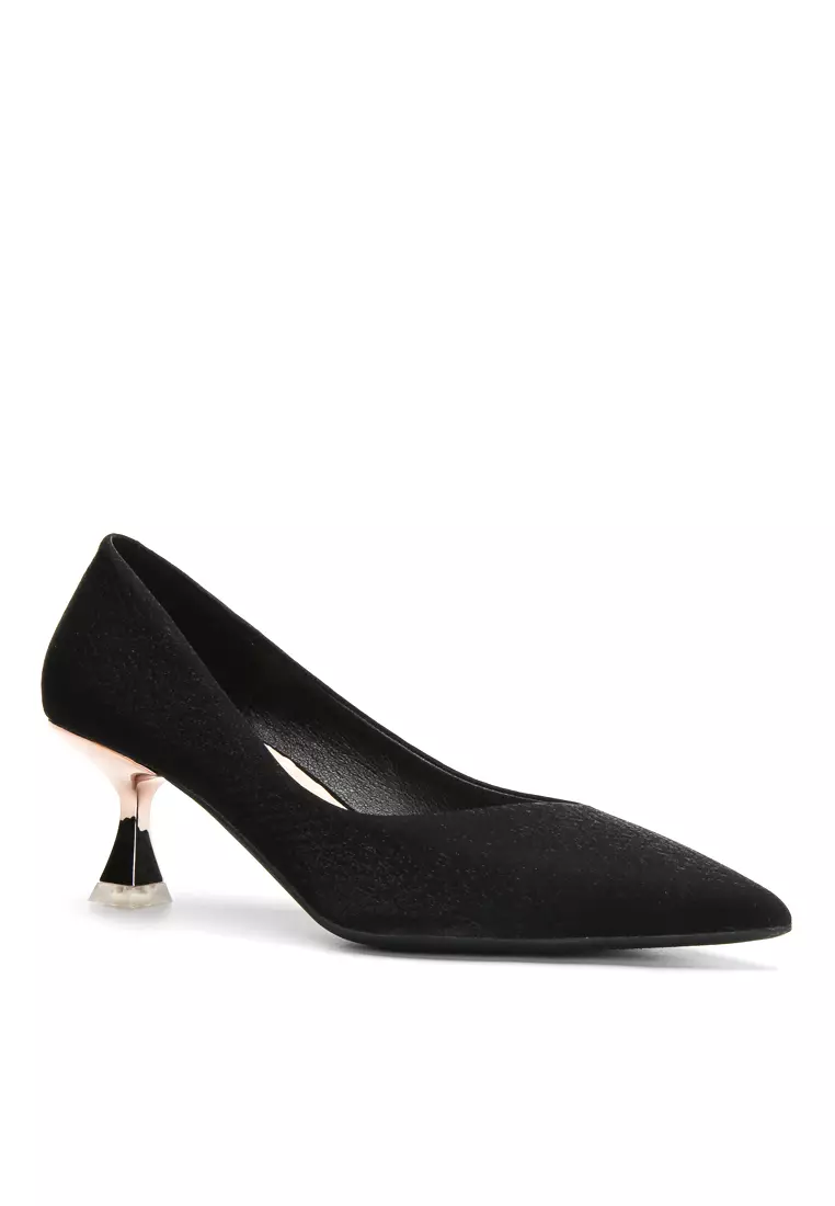 6CM Pointy Satin Fabric Pumps XJ317-1