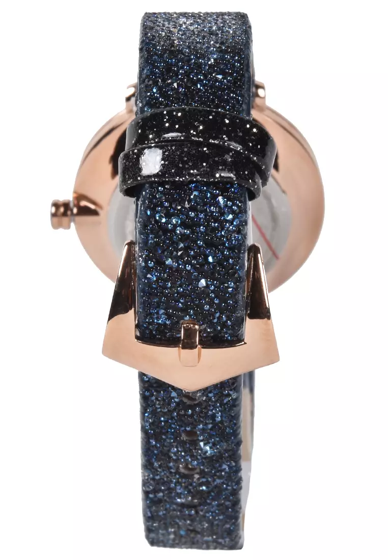 Bonia Sapphire - Jam Tangan Wanita - Rosegold - Blue Leather Strap - BNB10524-2537