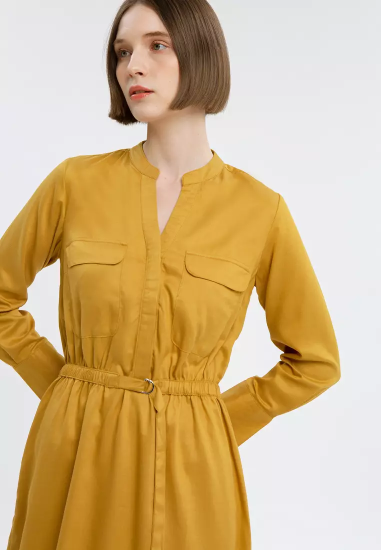 Minimal Anneke Dress Honey Mustard
