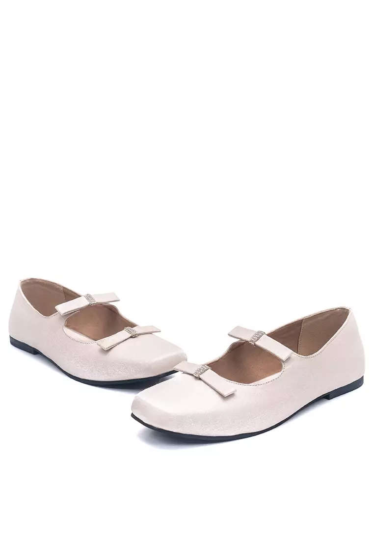 Chloe Balerina Flat Shoes in Beige