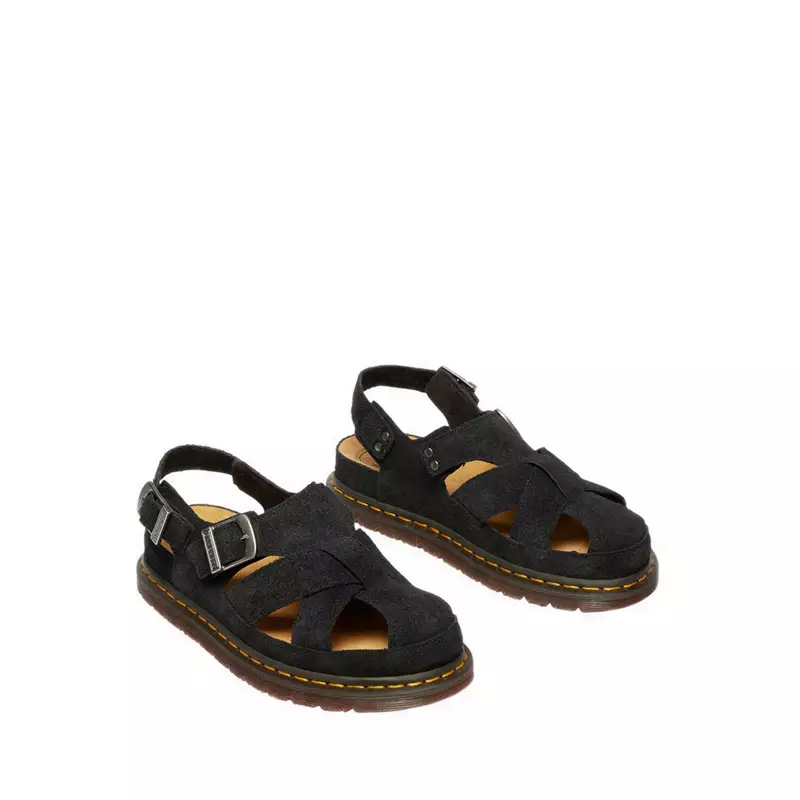 Dr. Martens Archive Fisherman Suede Sandals Black