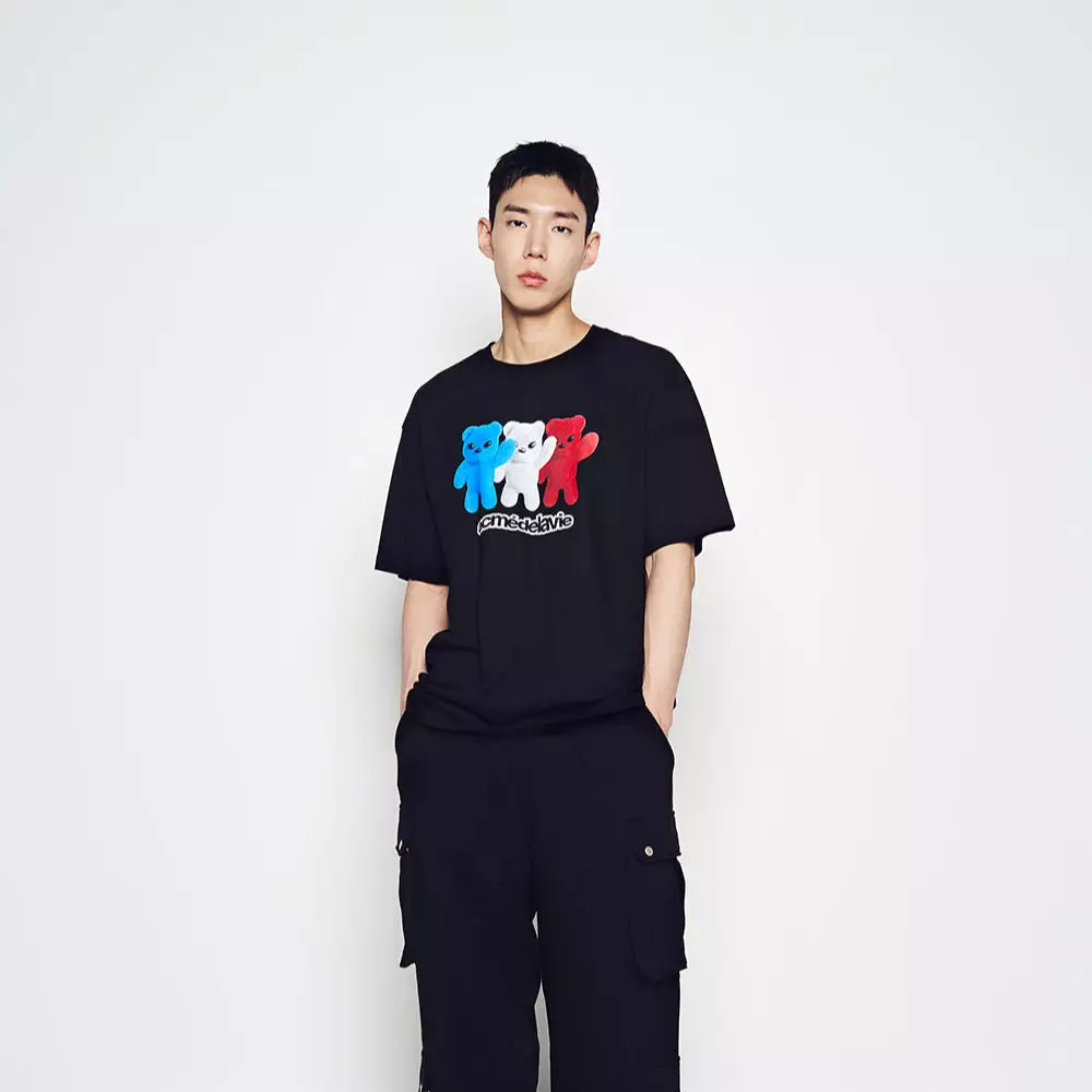 FRENCH ALIEN SHORT SLEEVE T-SHIRT BLACK