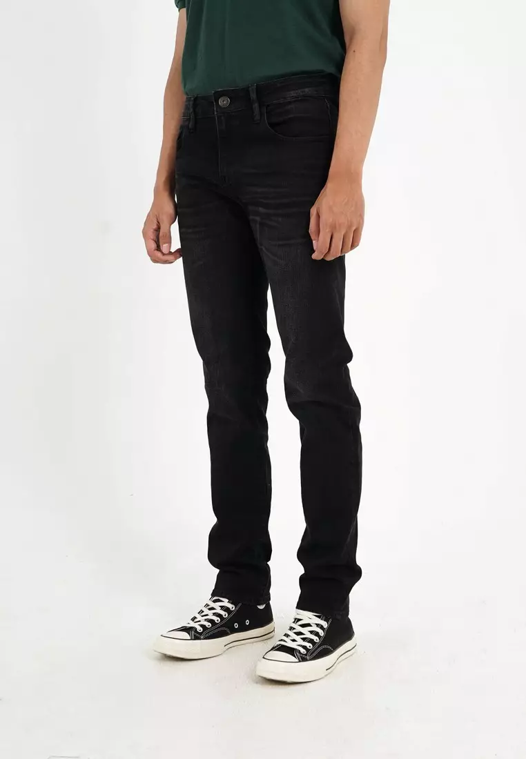 Jual 3SECOND 3Second Men's Long Skinny Jeans Wash Denim On C031024