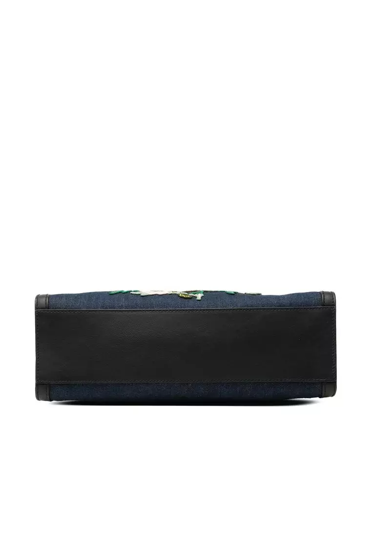 Pre-Loved Gucci Denim Embroidered Tiger Tote