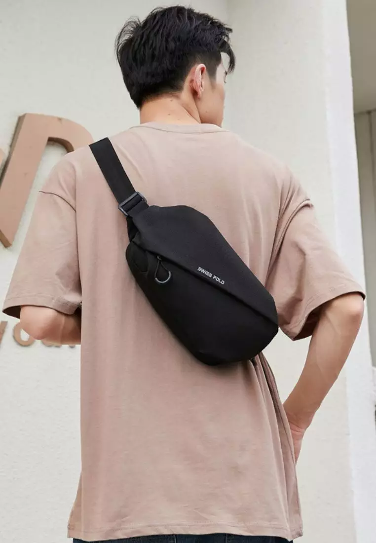 Buy Swiss Polo Men s Chest Bag Sling Bag Crossbody Bag Black