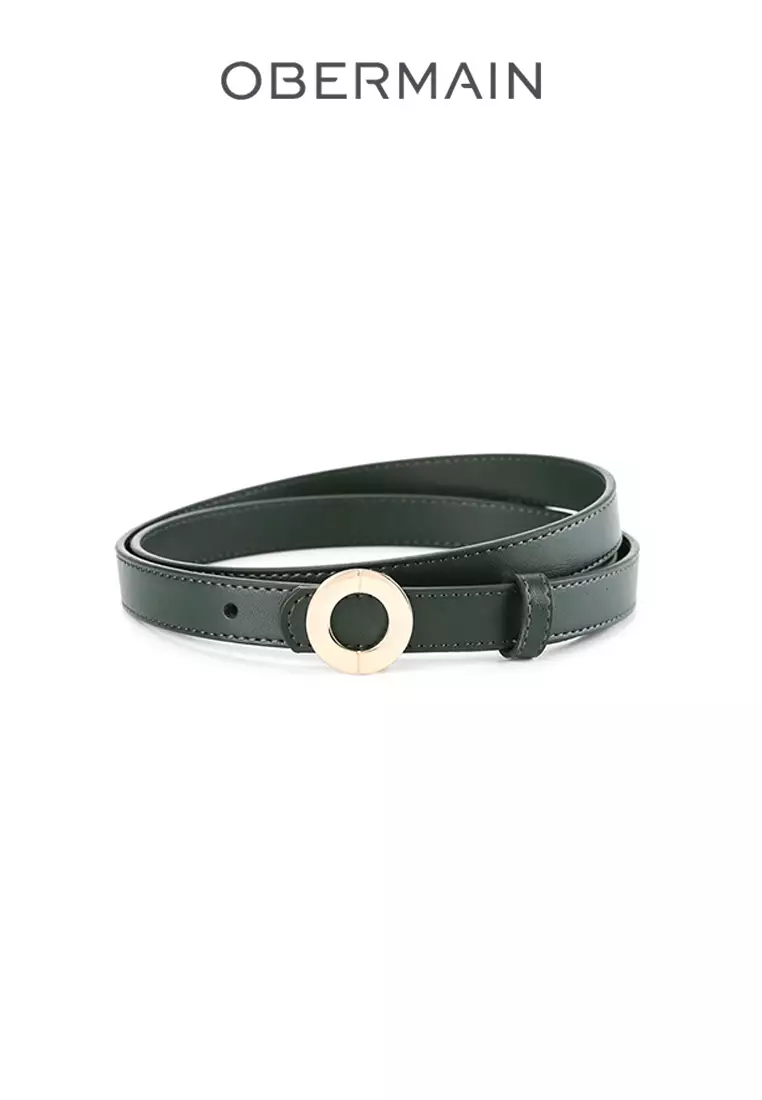 Ladies Belt 20MM Flat Buckle Leather Orange