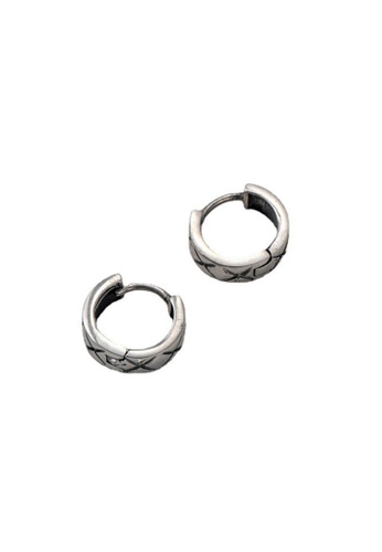 LYCKA silver LPP5066 S925 Silver Cross Pattern Stud Earrings 362C0ACEB9DA00GS_1