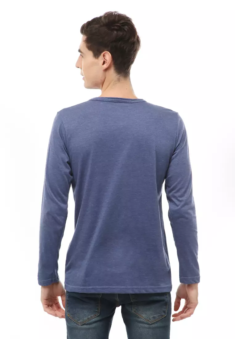 Jack T-Shirt Atasan Kasual Pria Model Kancing Plain Design Lengan Panjang Material Cotton ORIGINAL