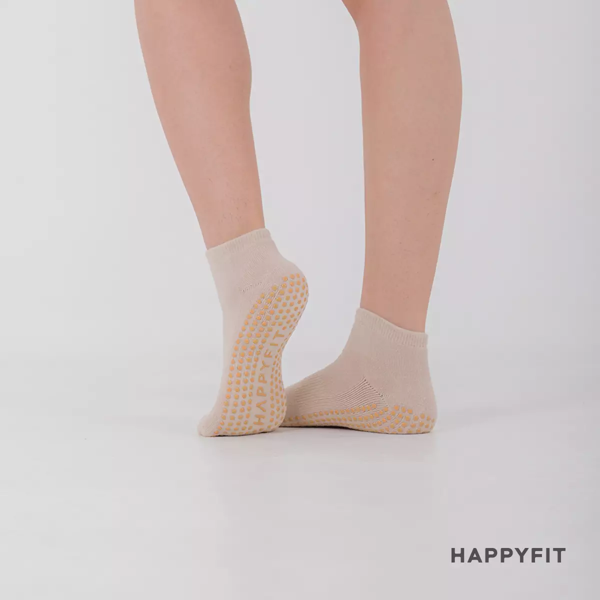 HAPPYFIT GRIP SOCKS LOW RISE - BEIGE