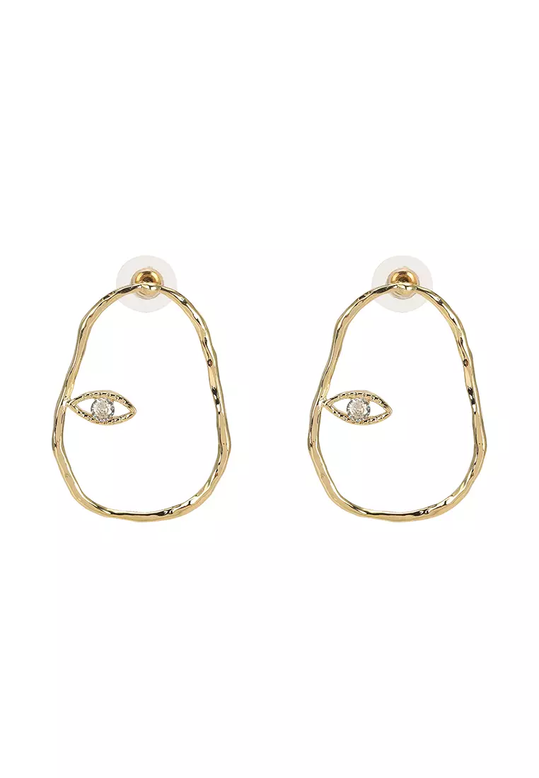 Gold new arrivals diamante earrings