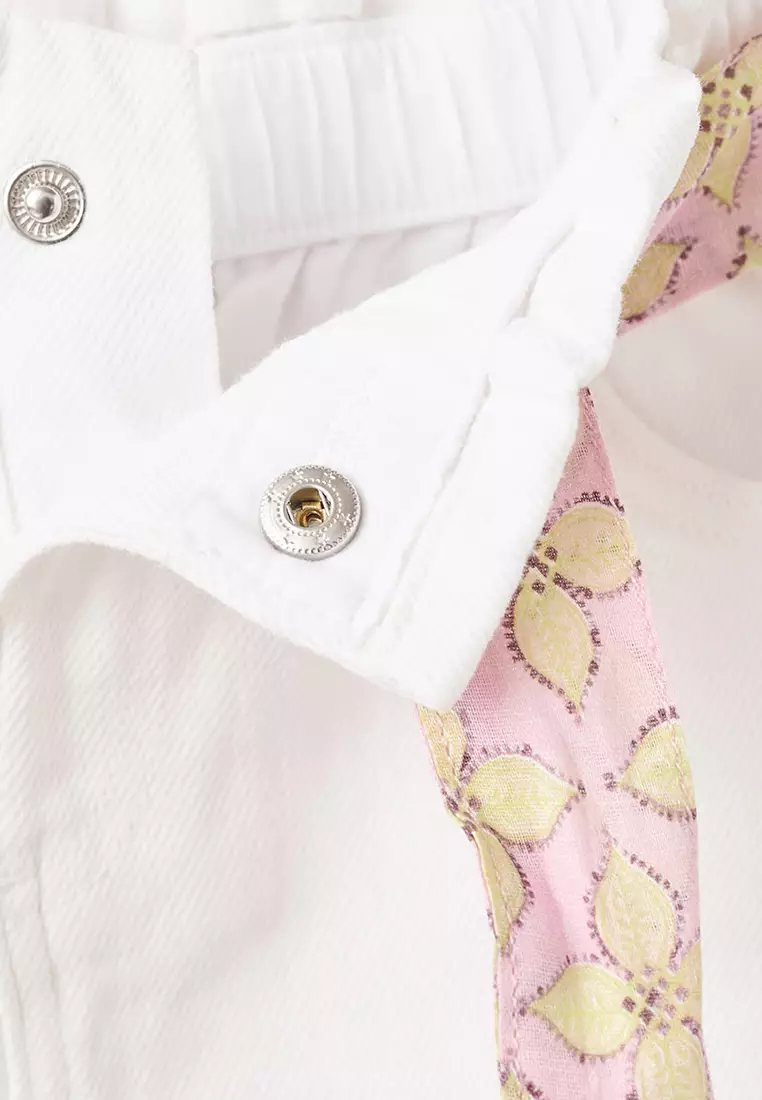 Denim Shorts With Scarf Detail