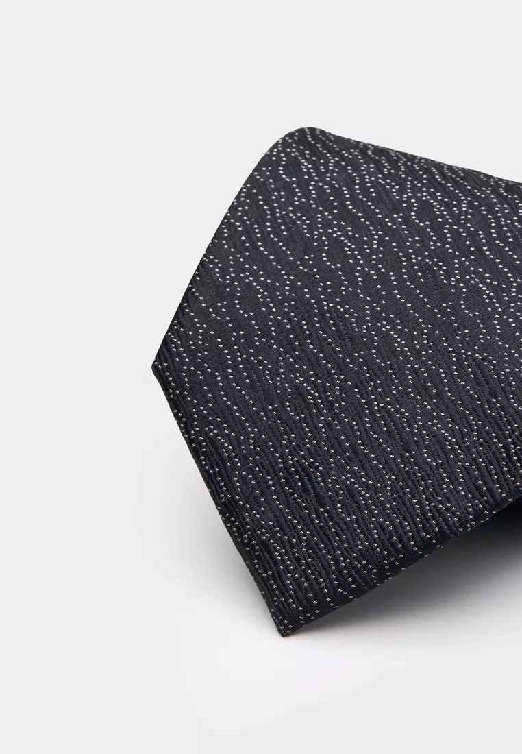 Black Textured Tie