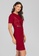 BADOMODA red Gendry Pleated Bodycon Dress With Lace And Buckle Detail 742EDAA9000BBFGS_2