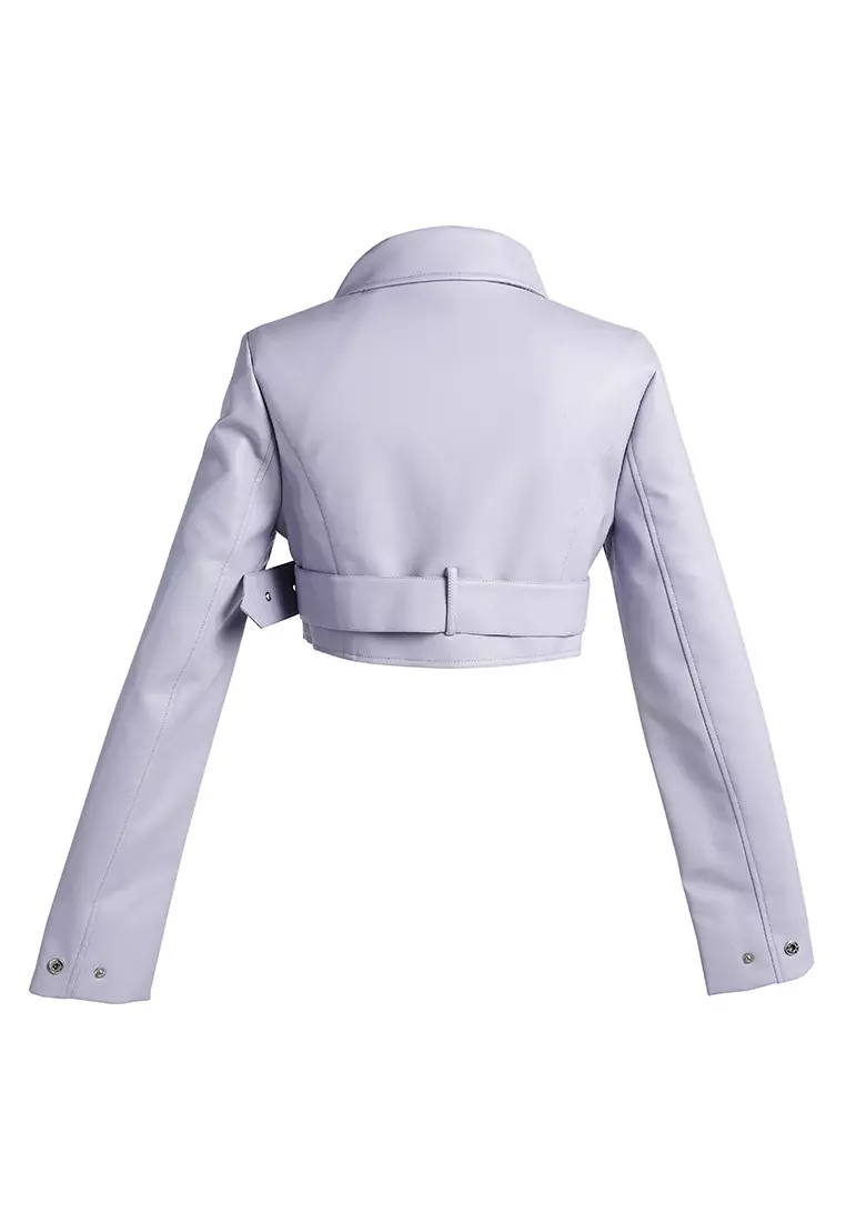 Buy London Rag Lilac Faux Leather Belted Cropped Jacket 2025