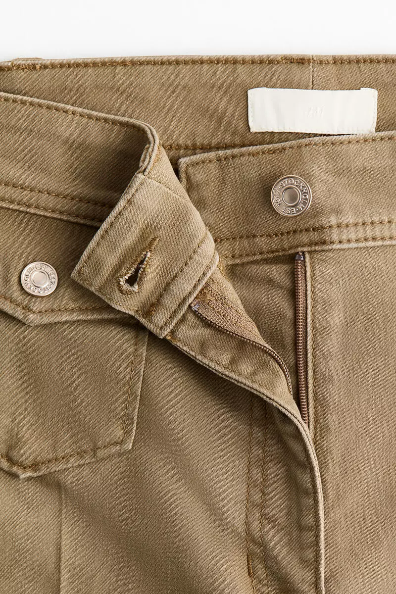 Flared ankle-length trousers