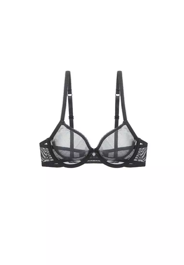 Buy ZITIQUE Women's See-through Sexy Mesh Lingerie Set (Bra And Panty ...