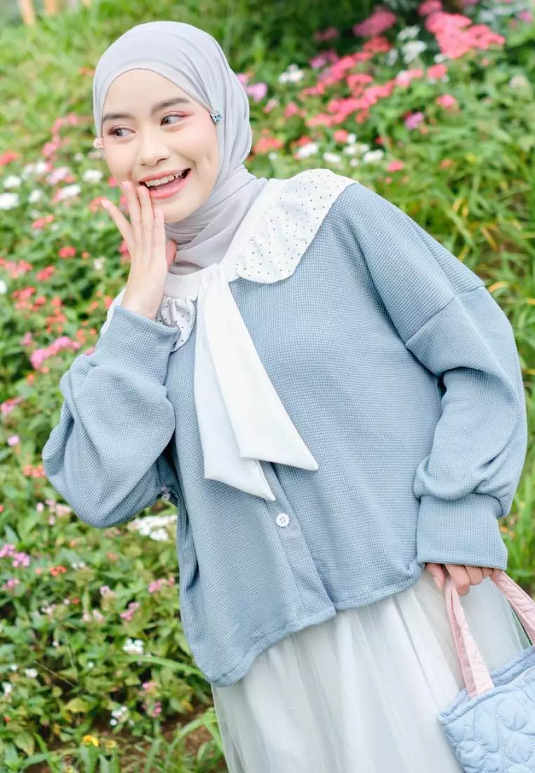 Kyuti Coquette Tops - Medium Gray M18808 R59S2