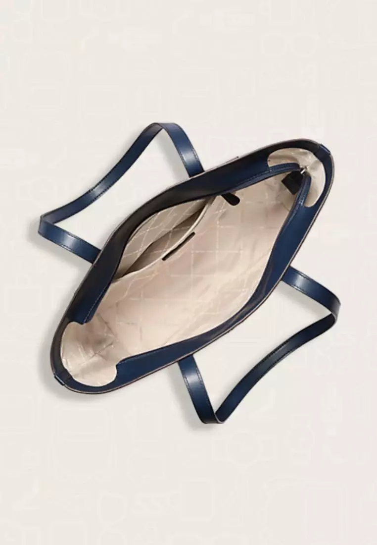 Michael Kors Jet Set Medium Two-Tone Logo Tote Bag Navy Multi