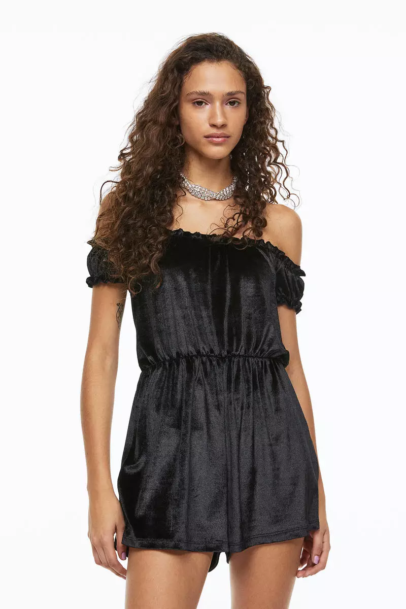 Black hot sale playsuit h&m