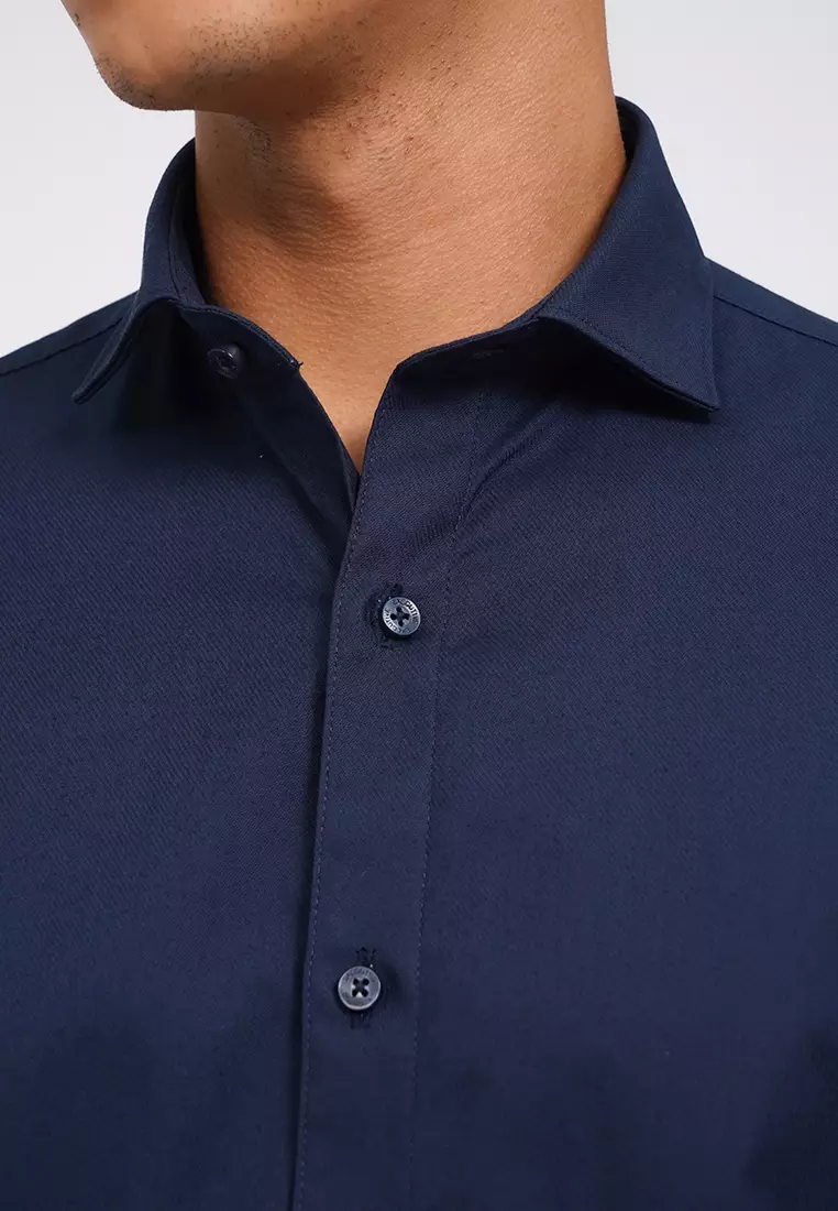 Slim Fit Long Sleeve Textured Shirt