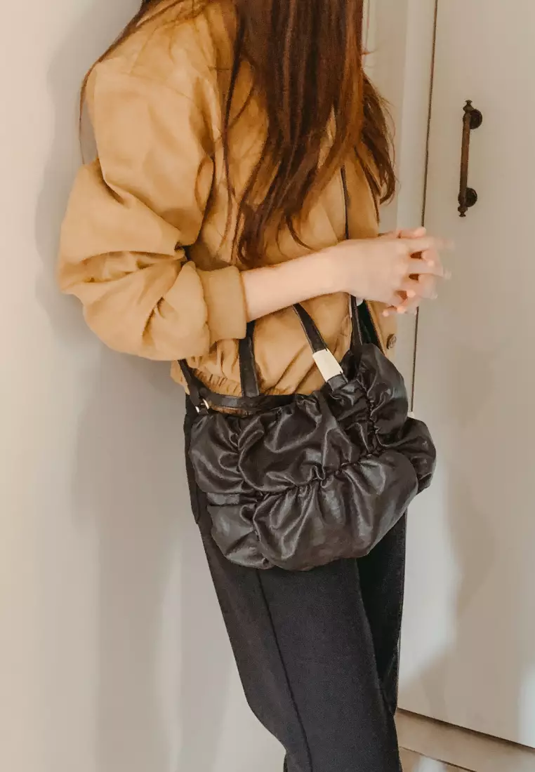 POPCORN JAZZ Nylon Crossbody Bag Brown