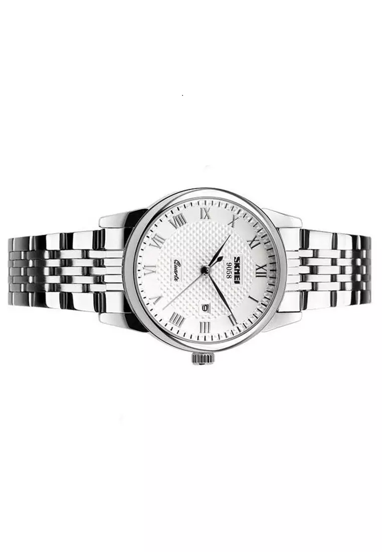 Jam Tangan Casual Analog Pria Waterproof Strap Tali Material Stainless Steel WE15 ORIGINAL