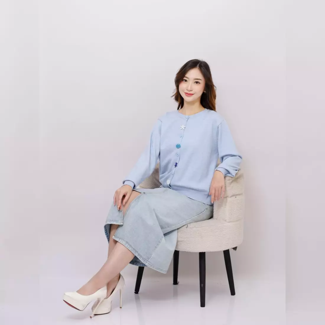 Calypso Serenity Knit Cardigan in Light Blue