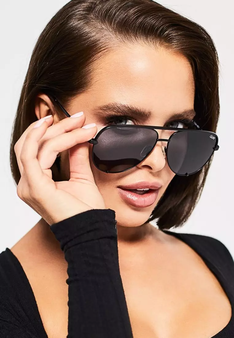 High Key Extra Large Sunglasses - Black/Smoke Polarized