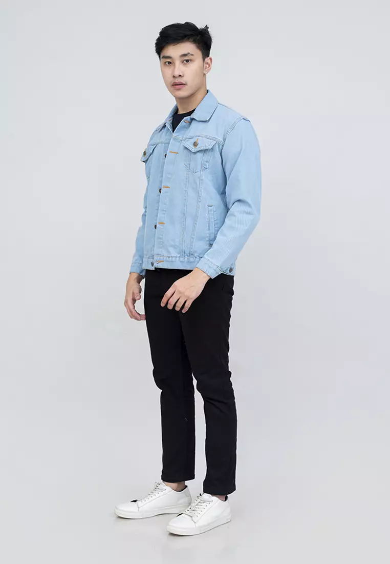 Houseofcuff jaket jeans denim biru tebal pria unisex tokyo
