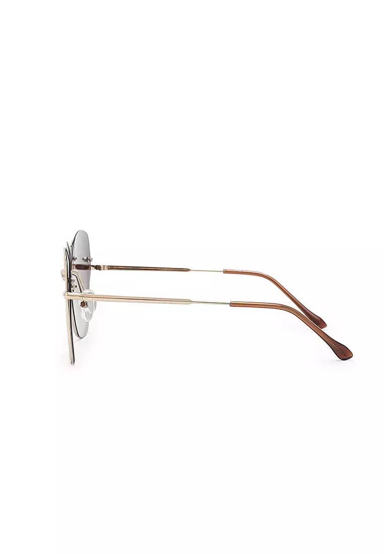 Unisex Polarized Square Sunglasses (Kacamata Hitam) - Emas / Cokelat