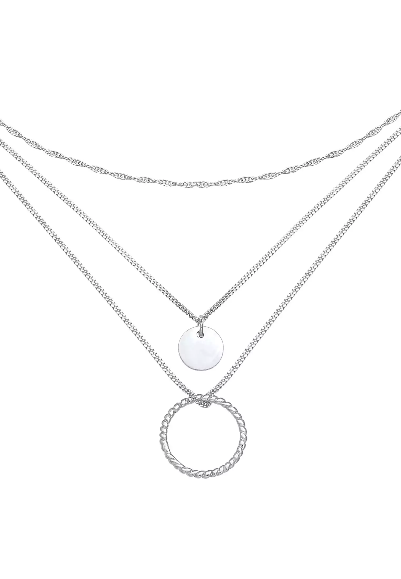 Necklace Layer Circle Twisted Timeless Trend Blogger