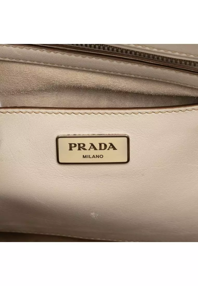 Pre-Loved Prada City Calf Stitched Twin Pocket Satchel
