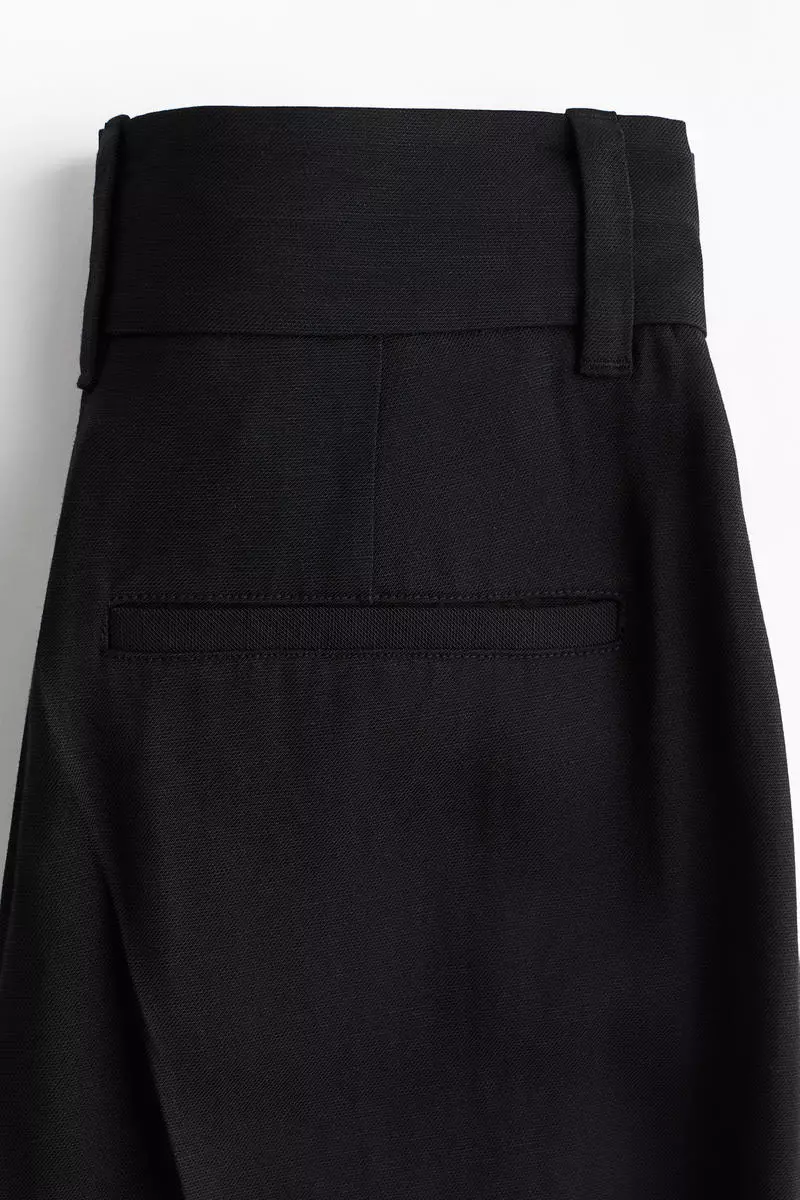 Wide linen-blend trousers