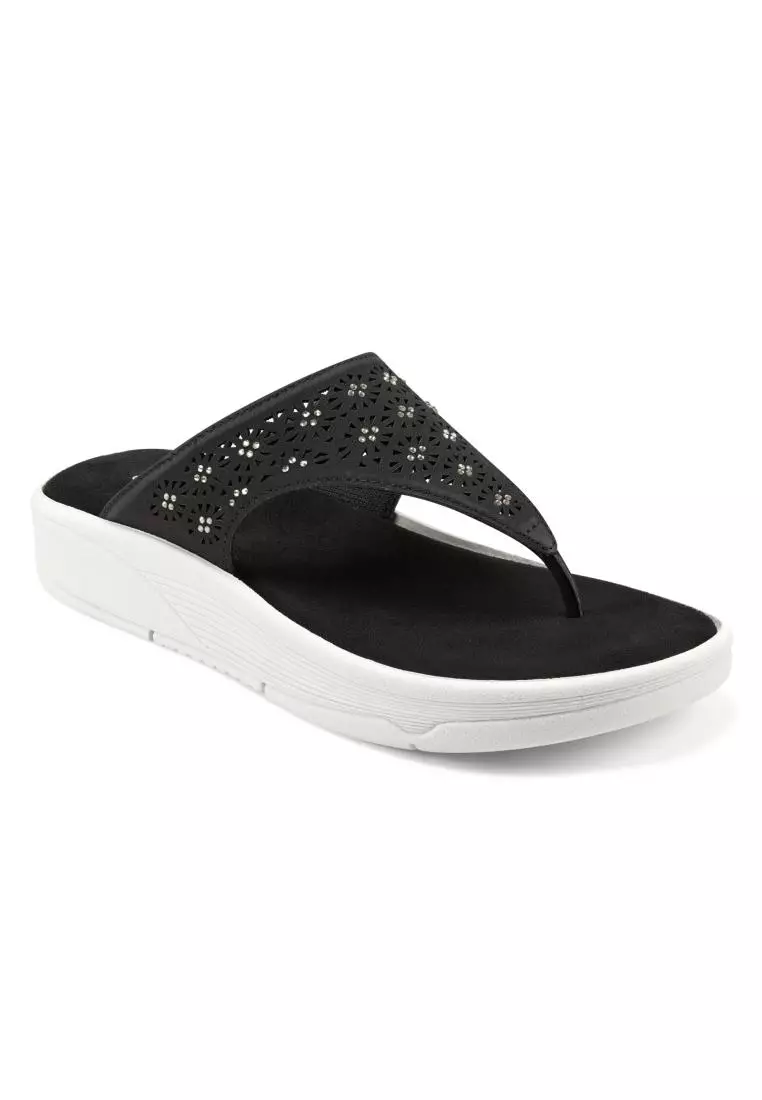 Discount on Easy Spirit  shoes - SKU: Rhee3 Slip-On Sandals Black