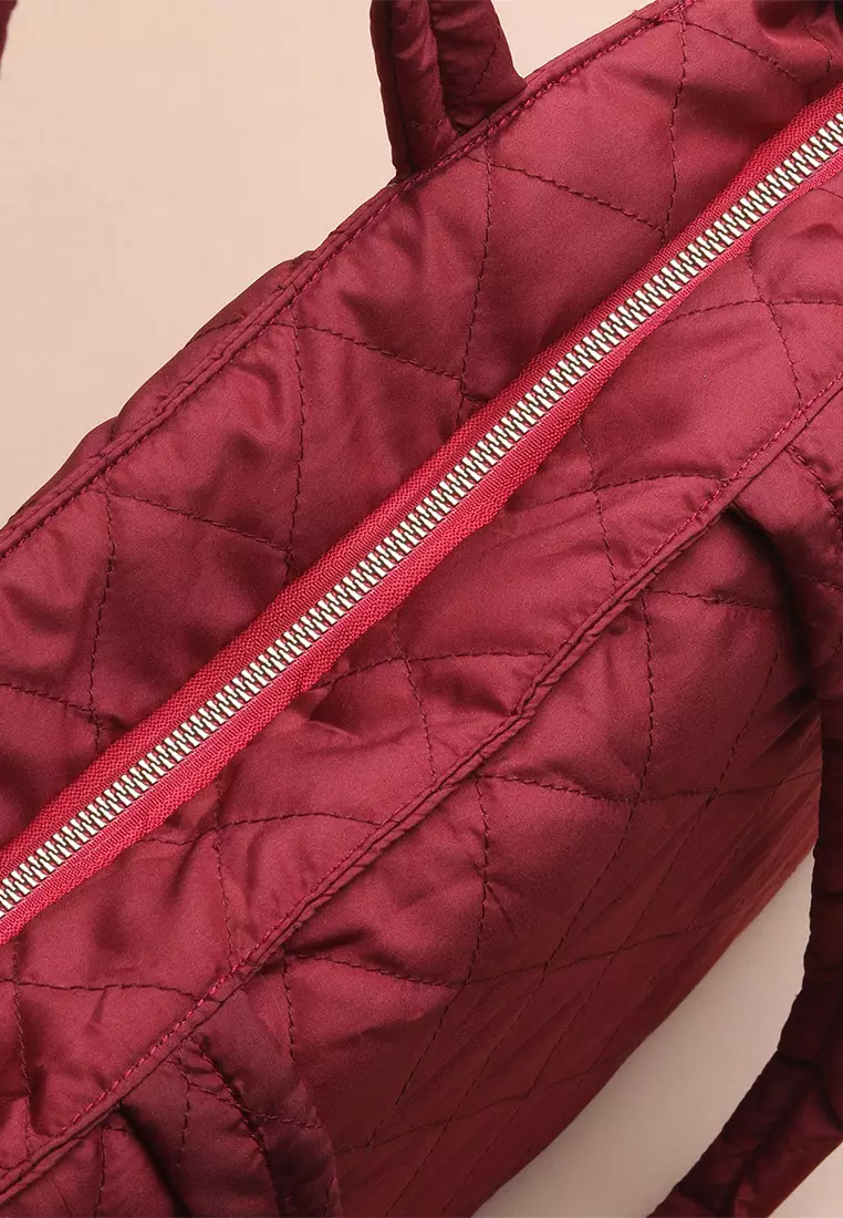 Tas Tote Wanita Silvertote Mia Pillow Maroon